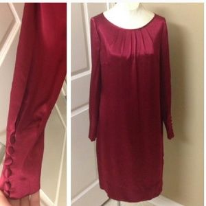 Banana Republic Red Silk Shift Dress